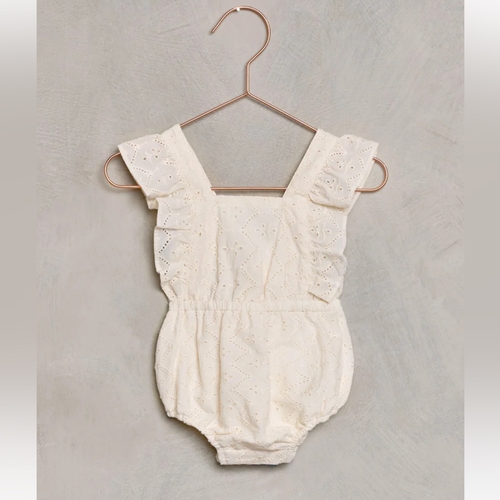 Noralee Lucy Romper Ivory Eyelet 6M worn once